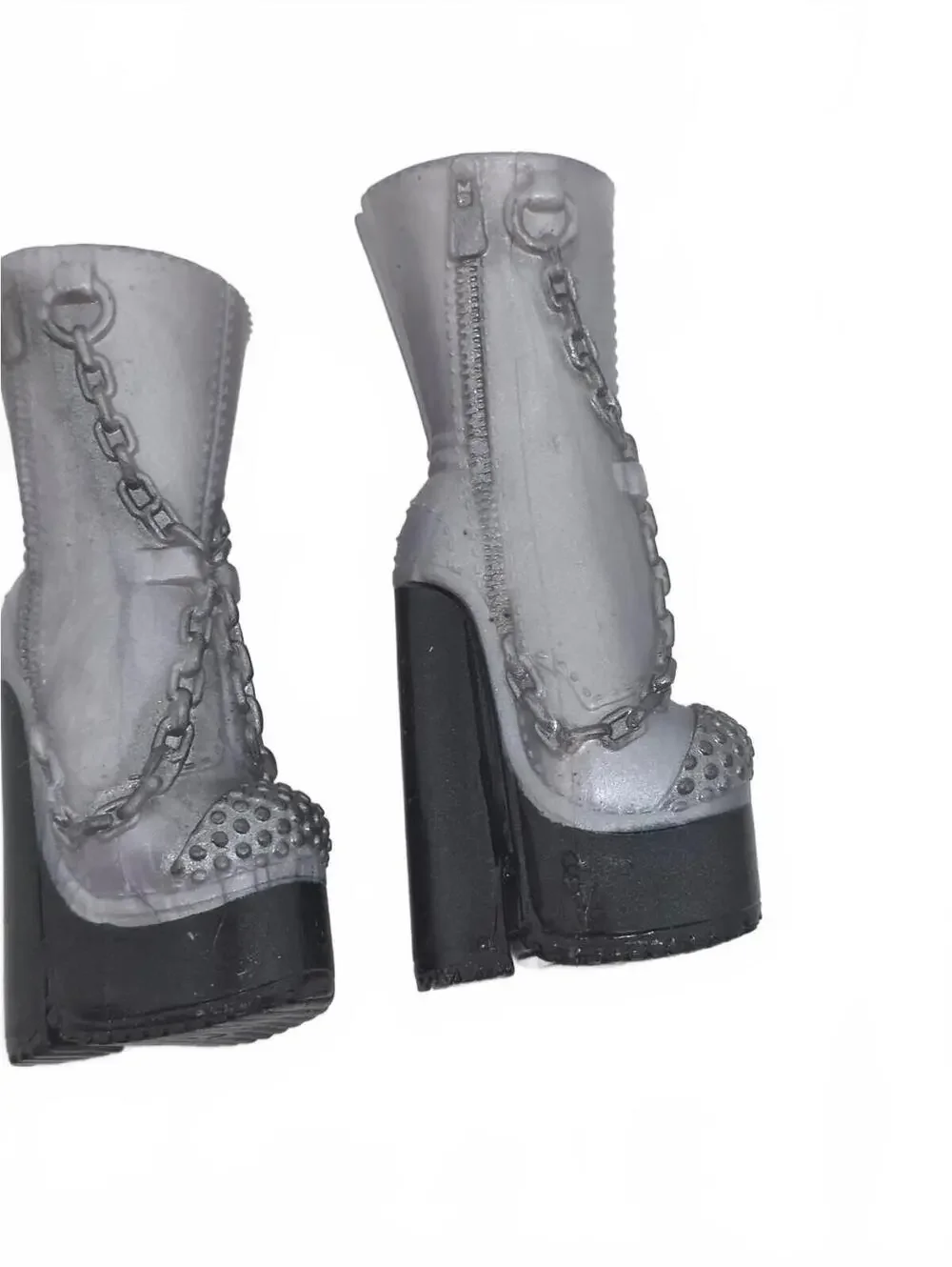 LOL Surprise OMG Melrose Doll Replacement Shoes Silver Metallic Platform Boots